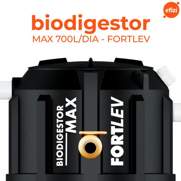 Biodigestor MAX 700L/dia Preto Fortlev
