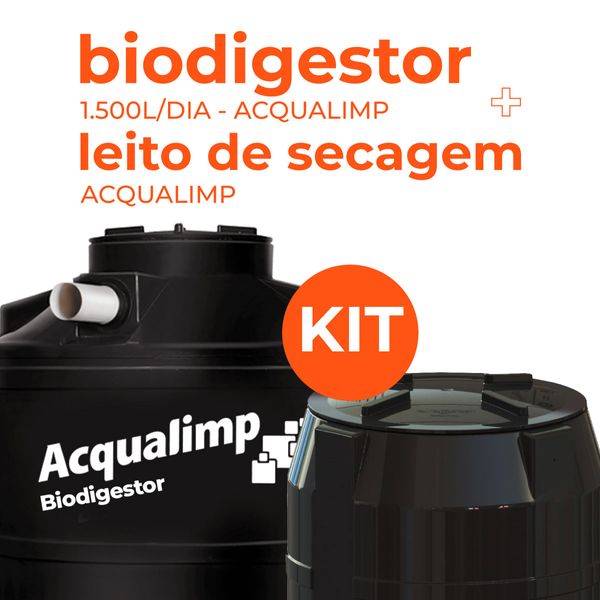 Kit Fossa Séptica Biodigestor 1.500L/dia e Leito de Secagem Acqualimp